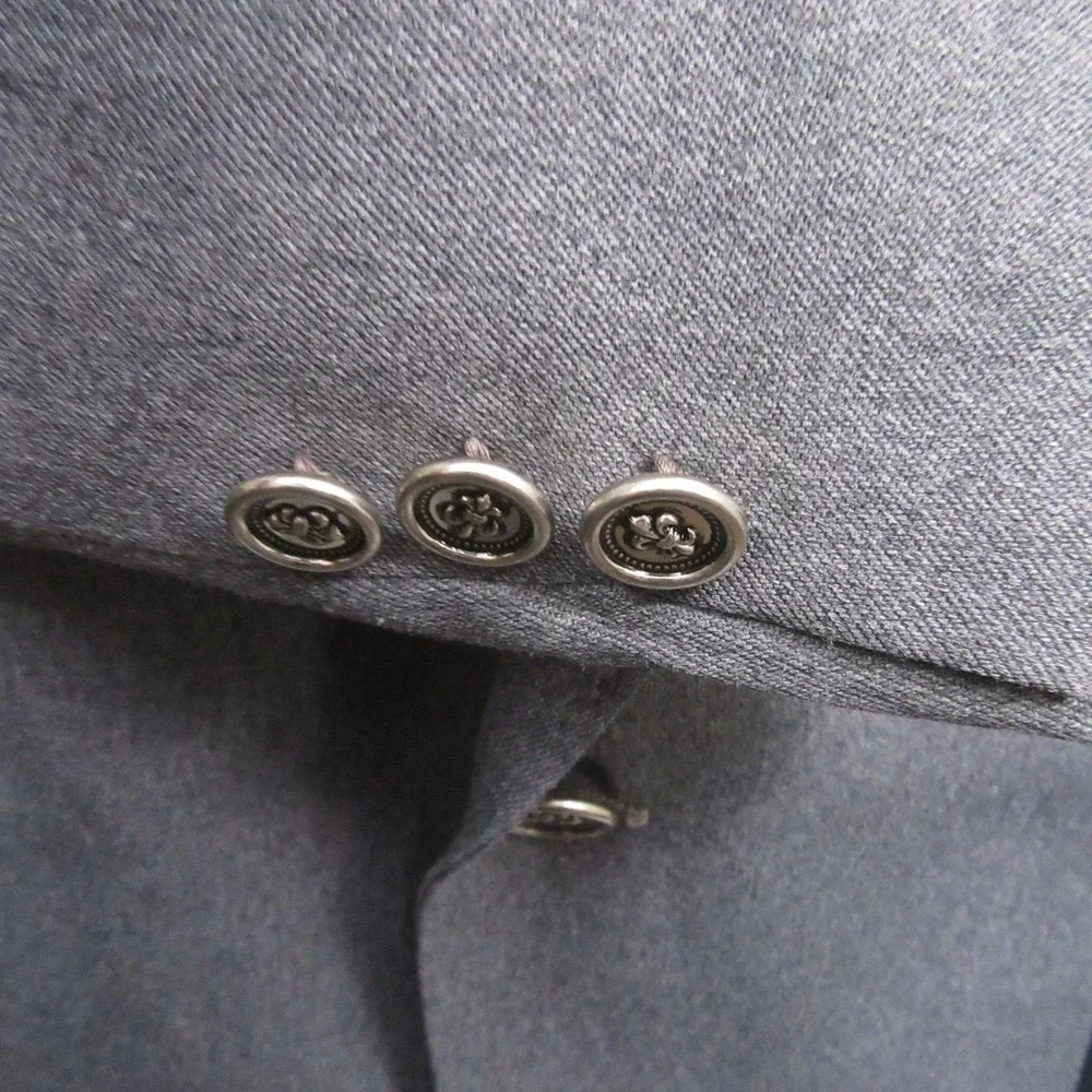 Vintage JCPenney Comfort Blazer 44L‎ Gray Polyester Semi-Structured Machine Wash